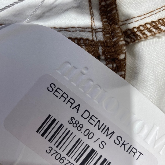 NWT Monomin Serra Denim Skirt in White 100% Cotton Size Small - Picture 12 of 12